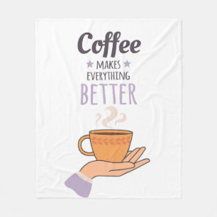 Coffee please Fleece Blanket