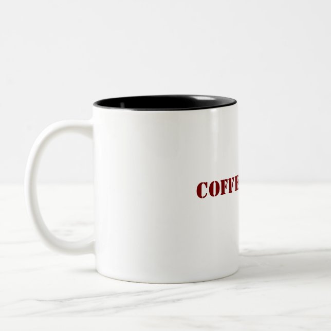 "Coffee, Please: Fuel for the Day" Two-Tone Coffee Mug (Left)