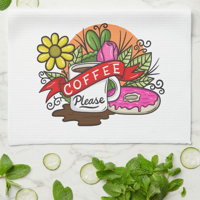 Coffee Please Tea Towel (Folded)