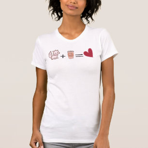 Coffee Plus Cat Equal Heart T-Shirt