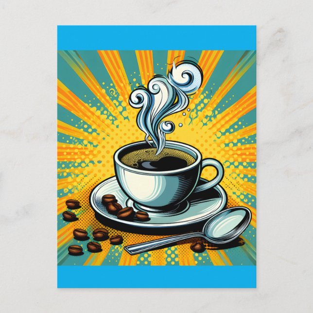COFFEE POP ART POSTCARD (Front)