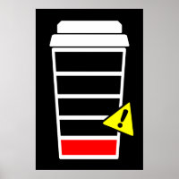 Coffee poster, Low Caffeine, ICONS, black,