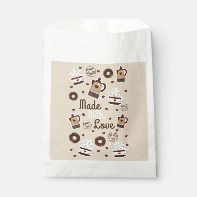 Coffee Pot and Cup Favour Bags (Front)