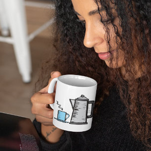 Coffee Pot and Steaming Cup