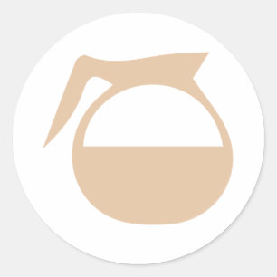 Coffee Pot Art Classic Round Sticker