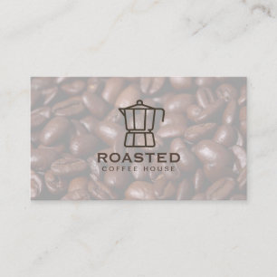 Coffee Pot Coffee Beans Business Card