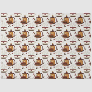 Coffee Pot & Cups Cute Pattern Decoupage  Tissue P Paper