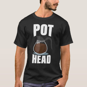 Coffee Pot Head Drinking Espresso Caffeine Bean R T-Shirt