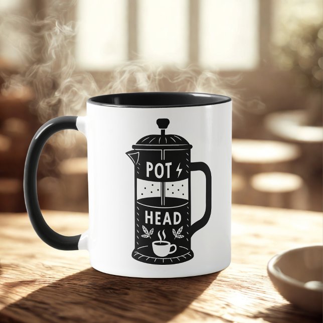 Coffee Pot Head Funny Coffee  Mug (Creator Uploaded)