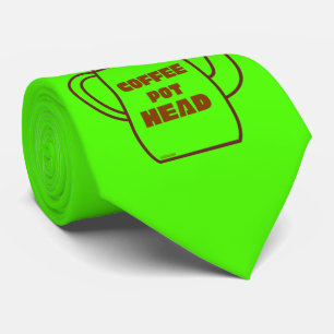 COFFEE POT HEAD funny coffee pun gift idea Tie