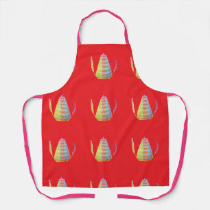 Coffee Pot Repeat Red     Apron