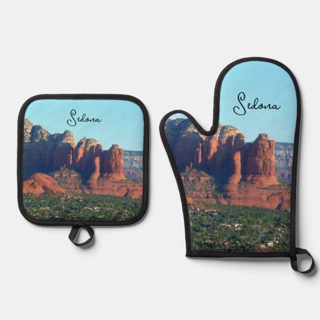 Coffee Pot Rock I in Sedona Arizona Oven Mitt & Pot Holder Set (Front)