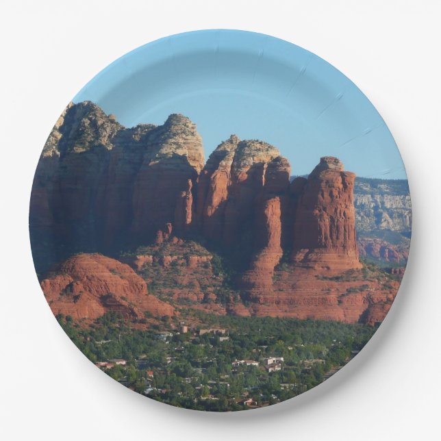 Coffee Pot Rock I in Sedona Arizona Paper Plate (Front)