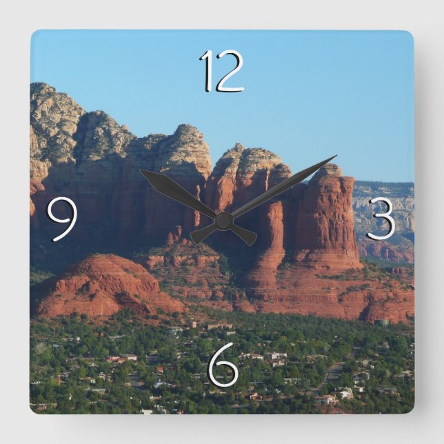 Coffee Pot Rock I in Sedona Arizona Square Wall Clock (Front)