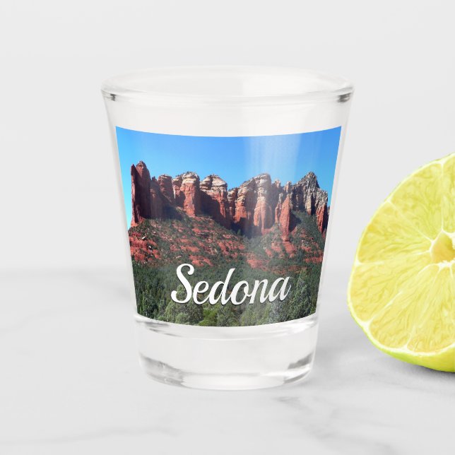 Coffee Pot Rock II in Sedona Arizona Shot Glass (Front)