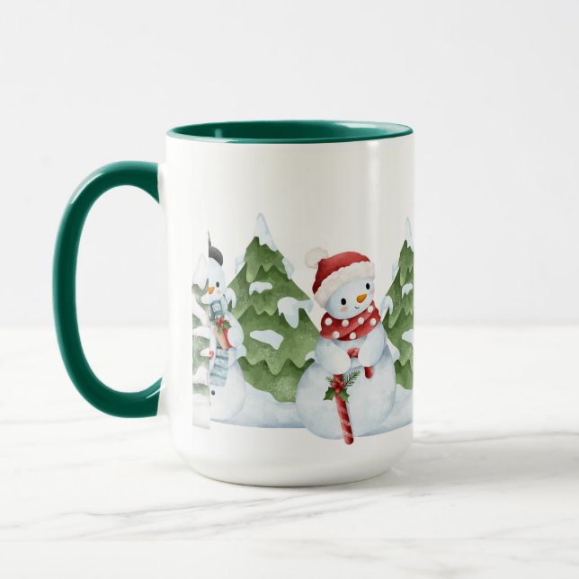 coffee pot with sweet snowmen mug (Left)