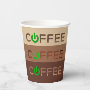 Coffee Power (Green) Paper Cups