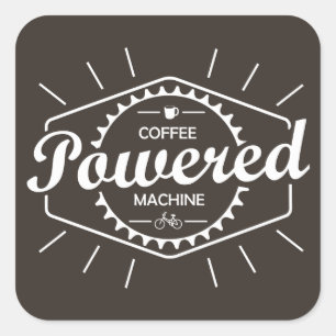 Coffee Powered Bicycle Square Sticker