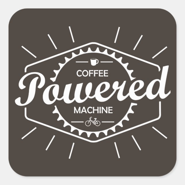 Coffee Powered Bicycle Square Sticker (Front)