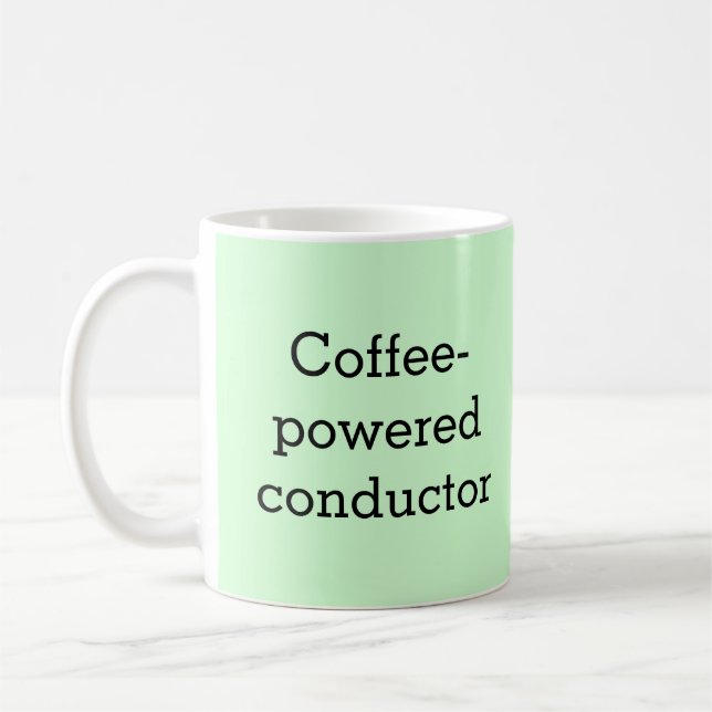 Coffee-Powered Conductor Musician's Personalised Coffee Mug (Left)