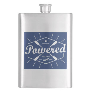 Coffee Powered Machine Kayak Hip Flask