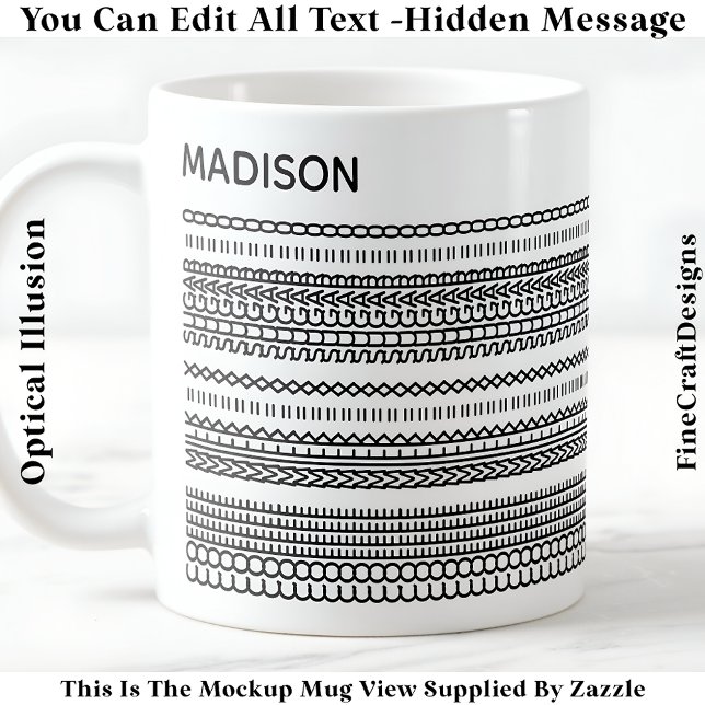 Coffee Preference Hidden Message Name 101B Modern Coffee Mug (Creator Uploaded)
