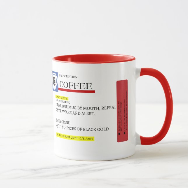 Coffee Prescription Caffeine Addict Mug (Right)