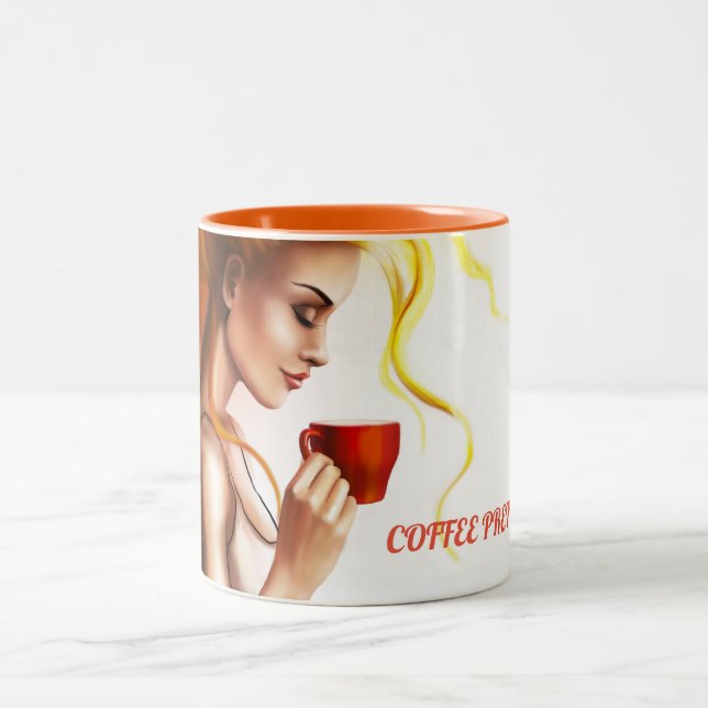 Coffee Pretty Afternoon Break Two-Tone Coffee Mug (Center)