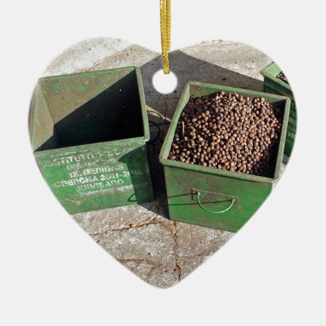 coffee production ceramic tree decoration (Front)