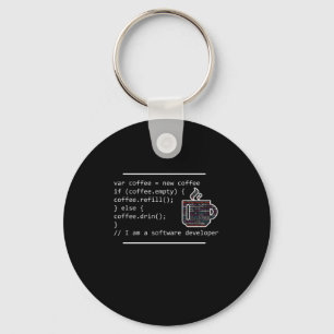 Coffee Programming Programmer Coder Developer Gift Key Ring