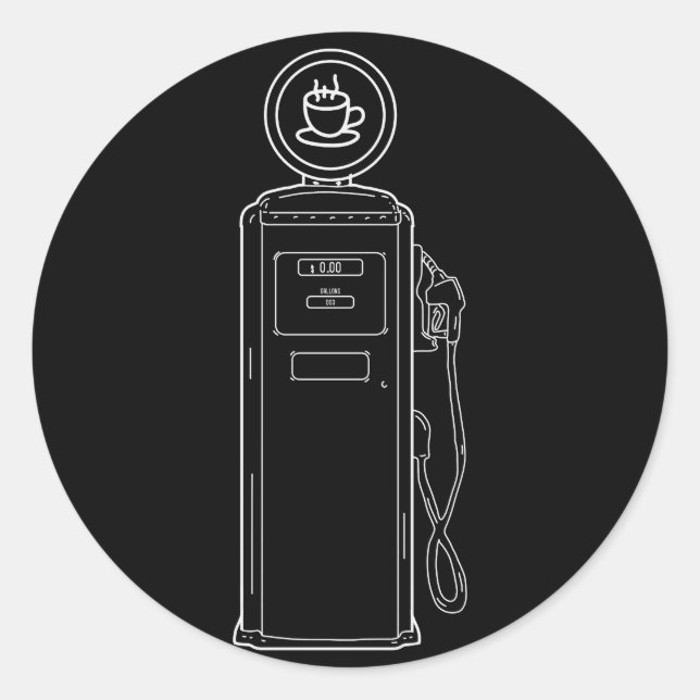 Coffee Pump Classic Round Sticker (Front)