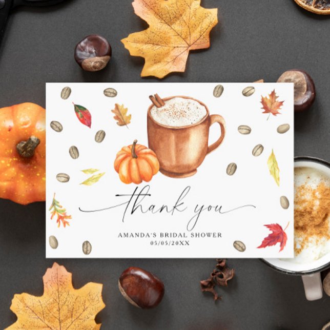 Coffee Pumpkin Thank you Bridal shower  Card (Creator Uploaded)