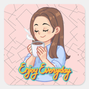  coffee quote  square sticker