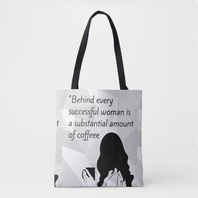coffee quote  tote bag (Front)