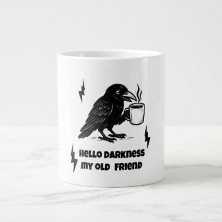 Coffee Raven – Hello Darkness My Old Friend Large Coffee Mug