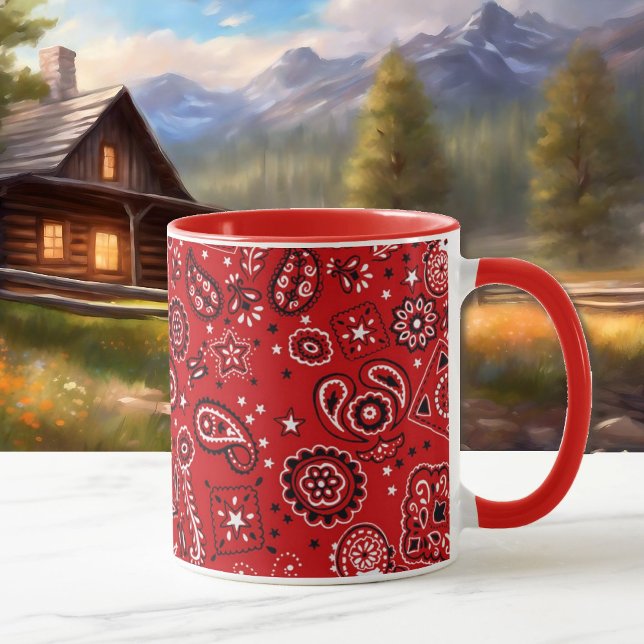 Coffee Red Bandanna Gift Cup or Cocoa Mug  (Creator Uploaded)