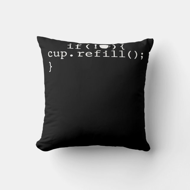 Coffee Refill Smart Coding Software Engineer Cushion (Front)