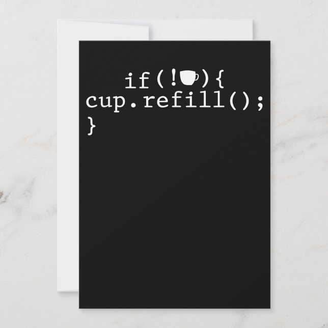 Coffee Refill Smart Coding Software Engineer Holiday Card (Front)