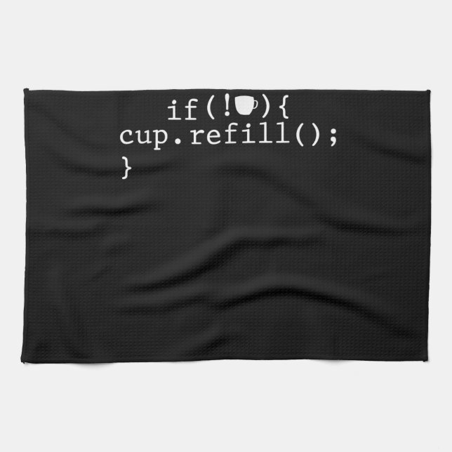Coffee Refill Smart Coding Software Engineer Tea Towel (Horizontal)