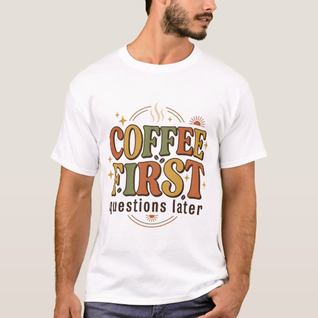 Coffee Retro 70s Typography T-Shirt (Front)