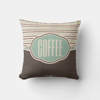 Coffee Retro Label Designer Accent Pillows