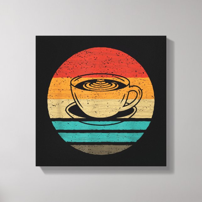 Coffee Retro Style Vintage Canvas Print (Front)