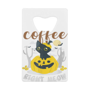 Coffee Right Meow Cat Caffeine Funny Halloween Ee