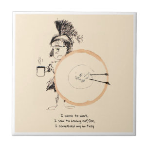 coffee ring art ceramic tile