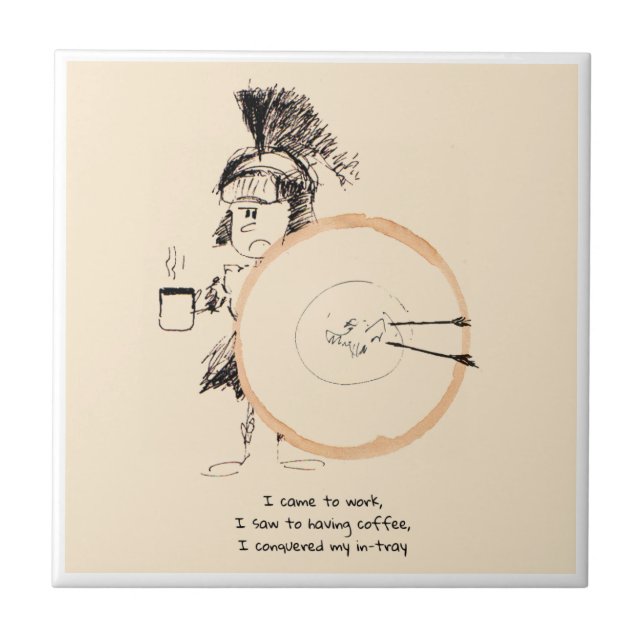 coffee ring art ceramic tile (Front)
