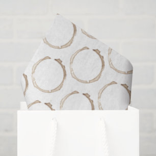COFFEE Rings Brown White Artisan Fun Tissue Paper