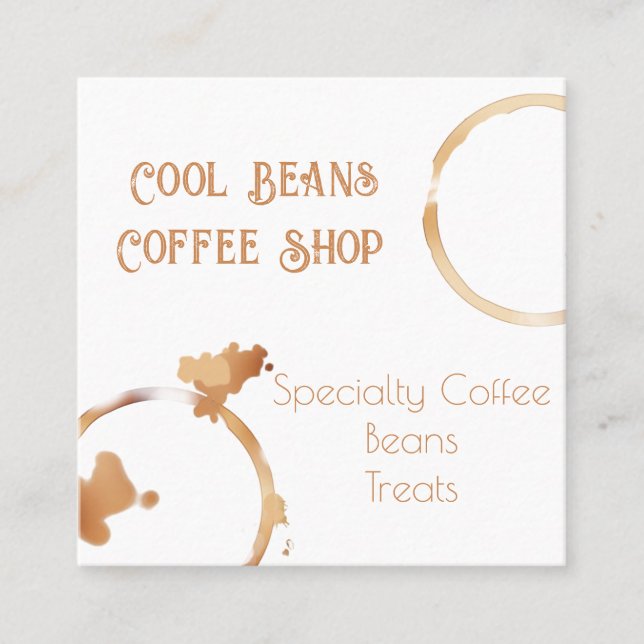 Coffee Rings Coffee Shop Business Card (Front)