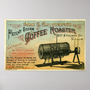 Coffee Roaster 1884 Advertising Card Poster