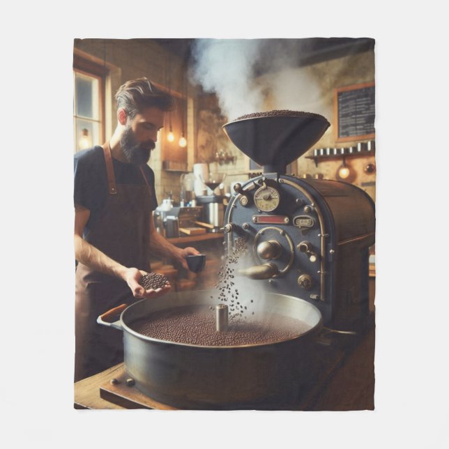 Coffee Roaster Fleece Blanket (Front)