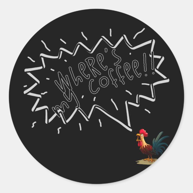 Coffee Rooster Classic Round Sticker (Front)